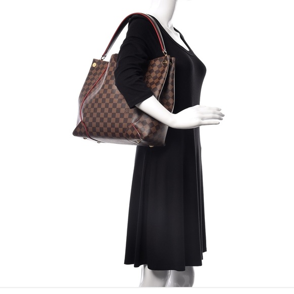 LOUIS VUITTON Damier Ebene Caissa Hobo Cerise Red - Picture 4 of 8